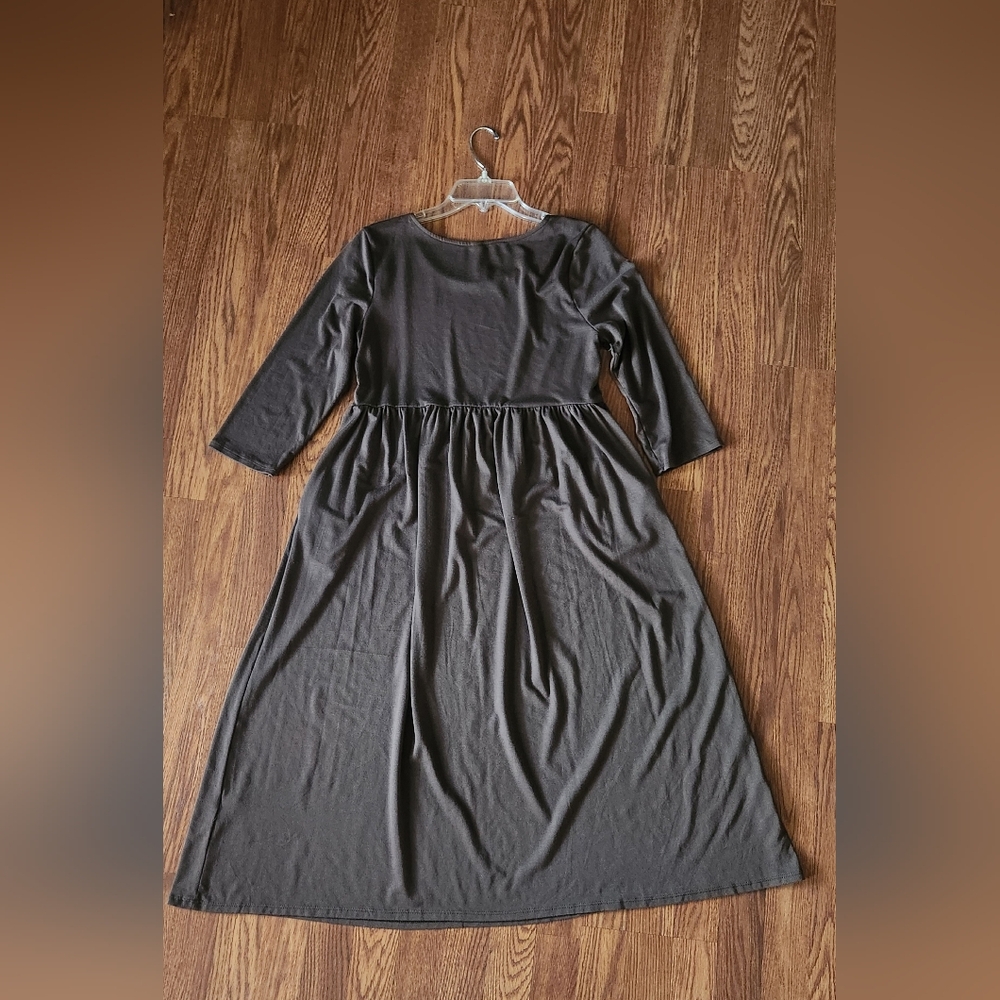 Zenana Outfitters Dark Brown Long Sleeve Dress - Picture 2 of 5